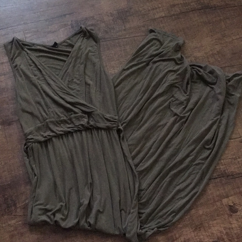 Olive green maxi dress